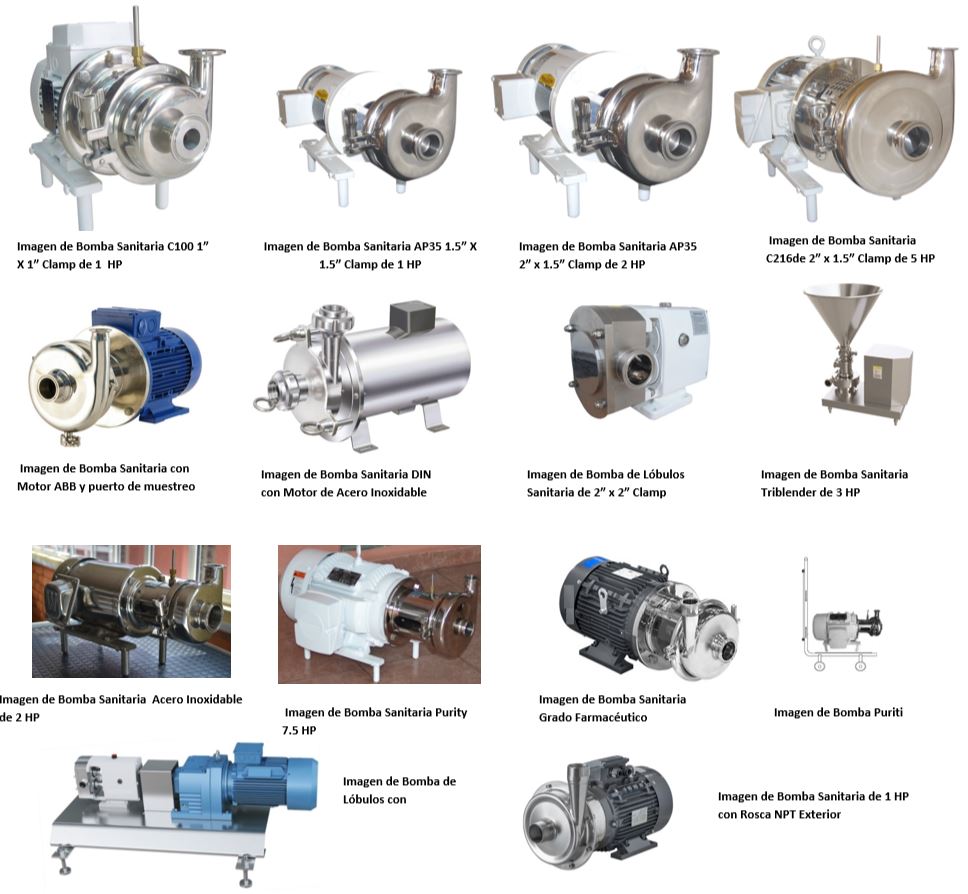 Imágenes de Bombas Sanitarias de Acero Inoxidable en México
